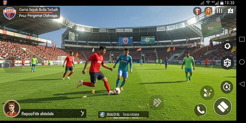 Screenshot gameplay ABC33 menampilkan aksi sepak bola yang dinamis.