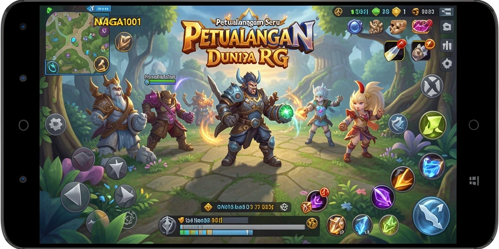 Screenshot utama NAGA1001 menampilkan pertarungan seru dalam dunia RPG.