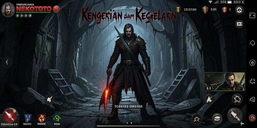 Tampilan gameplay menegangkan dari NEKOTOTO dengan suasana Horror yang mencekam.