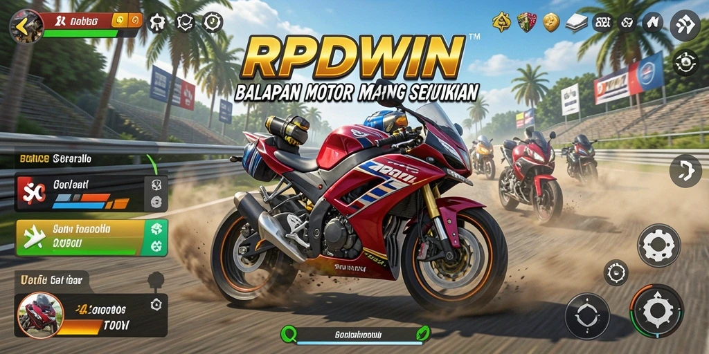 Gameplay seru RPIDWIN yang menegangkan dalam balapan motor.